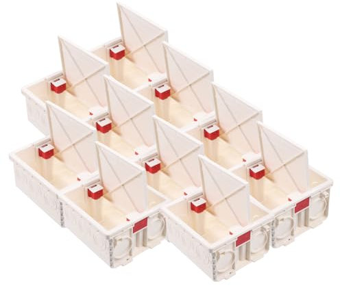 KITANDOVE 10 Sets 86 Wandsteckdosenbox Versteckte Installationsbox Für Steckdosen Und Lichter Pvc-elektrobox Verschiedene Kabelöffnungen