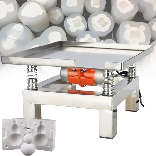 VNATWGOO Tavolo Vibrante per Calcestruzzo in Acciaio Inossidabile 110V/220V, Piccolo Banco di Prova Vibrante 50W, Carico 10Kg Macchina Vibrante di capacità,110V