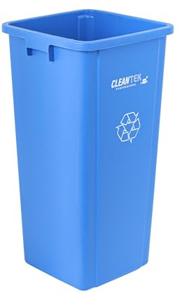 Restaurantware-Clean Tek Professional 23 Gallon Trash Can, 1 Square Waste Basket - Lid Sold Separately, Space Saving, Blue Plastic Garbage Bin, Ideal For Home, Office, Restaurant, And More