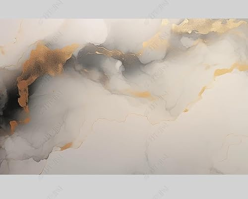 MZOwallpaper Papier Peint Intissé Graffiti En Marbre Doré Poster Tableaux Muraux Tapisserie Photo Trompe L'Oeil Salon Chambre Art Mural 200Cm(L) X140Cm(H)