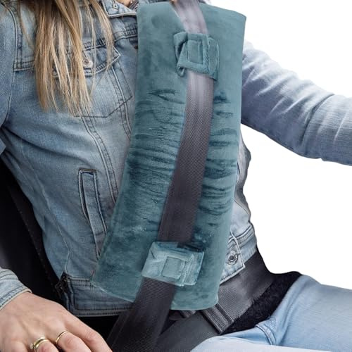 Seat Belt Pillow for Mastectomy Post-Surgery, Cushion Pad for Chemo Port, Pacemaker, Soft Comfort, for Mastectomy, Heart Surgery, Hysterectomy Recovery, for Women Gift, Gray