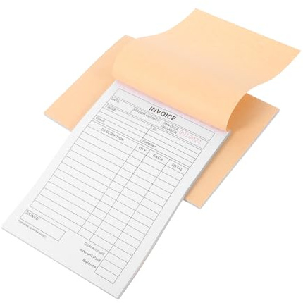 SHINEOFI Carnet de Factures Commerciales 3 Volets 2pcs en Papier Planche Rigide, Copies Claires et Lisibles pour Boutiques D'artisanat et Fleuristes