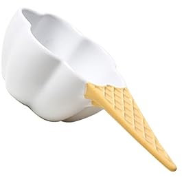 GLEAVI Keramik Dessertschale Mit Griff Weiße Eisschale Und Obstschale Haushaltssalatschüssel Vielseitig Für Dessert Snacks Und Party