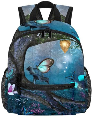 Süßer Kleinkind-Rucksack – Killerwal, Aquarell-Muster, moderne Kindertasche für Vorschule, Schule, Mädchen und kleine Kinder, Mehrfarbig 3, 25.4x10x30 CM/10x4x12 in