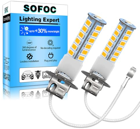 SOFOC -H3 PK22S 2835 25Leds Dimljus DRL Ersättning Varm vit 6V 12V 24V AC6-30V Kompatibel 2W 800LM 2st