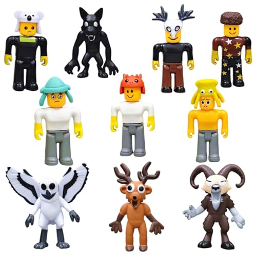 10 Pièces Set de Figurines 99 Nuits dans la Forêt,Ensemble poupées Kawaii Elk Cerf Hibou Béliers, Personnages de Dessins,Jouets de Personnages de Jeu de Survie Fantaisie pour Fans et Collectionneurs