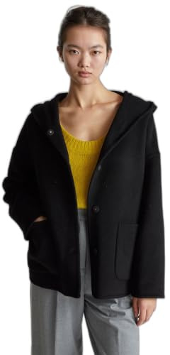 United Colors of Benetton Cappotto 28F7DN08M, Nero, M Donna