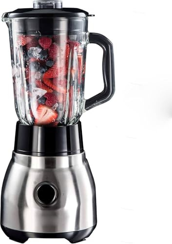 Frullatore Elettrico 2 in 1 - Frullatore in Vetro da 1,5 l e Bicchiere-MIxer in Vetro da 0,6 l Portatile - Lavabile in lavastoviglie, Tritaghiaccio, Tazza no BPA, Acciaio Inox