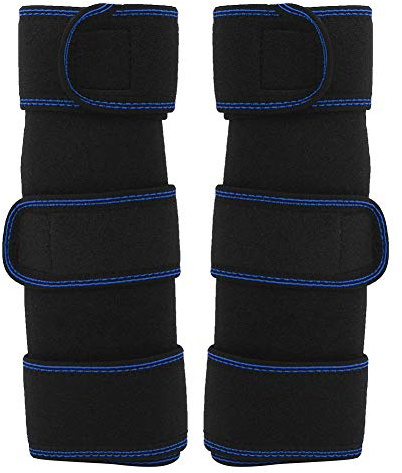 ANKROYU Knee Pads Leg Support Brace Outdoor Running Cycling Knee Guard Protector Breathable Elastic Soft Comfortable for Sports Enthusiasts Red Blue One Size (All size red edge) (One size blue edge)
