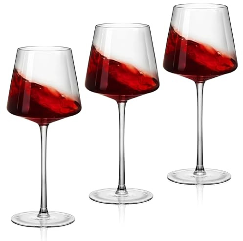 WIYETY 3 Stück Rotweingläser Set, Weingläser Plastik 440ml, Unzerbrechlich Weissweingläser Set, Camping Weingläser, Weinglas Kunststoff für Hochzeit, Geburtstage, Party, Grillabende, Camp
