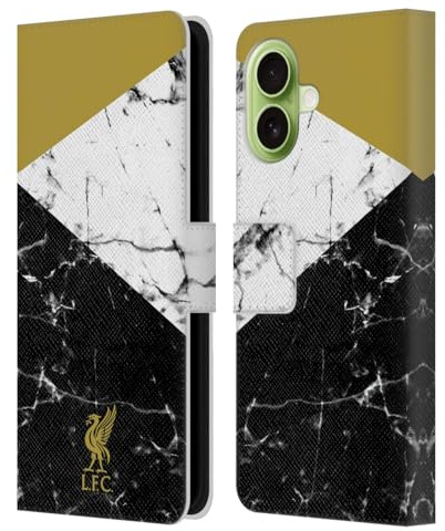 Head Case Designs Offizielle Liverpool Football Club Liver Bird Gold Marmor Leder-Wallet-Hülle Kompatibel mit Apple iPhone 17