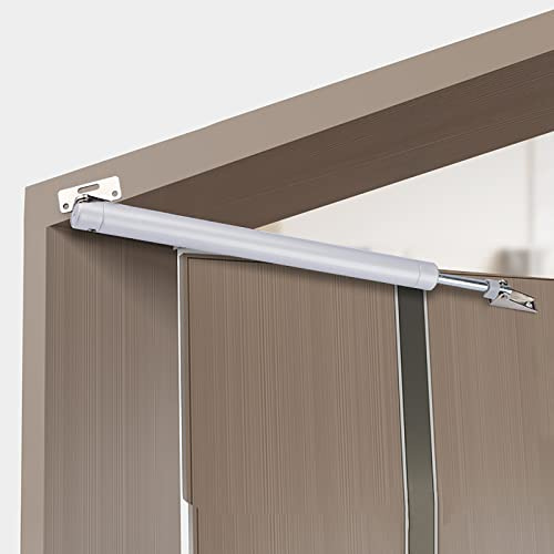 Cierrapuertas neumático de aluminio, dispositivo automático de montaje lateral resistente con amortiguador anticolisión para puertas cortafuegos del hogar, funcionalidad de silencio y rebote.