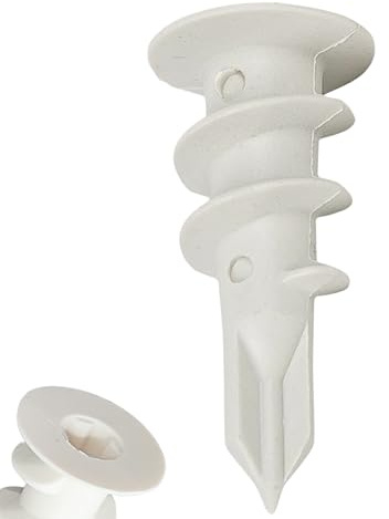 IBRIQO® Taco de Nylon 15×33 mm para Placas de Cartón Yeso (Pladur) | Fijación Sin Taladro | Alta Sujeción, Premontaje Rápido | Taco Autoperforante | Anclaje Yeso Laminado (15x33 MM, 25, Unidad)