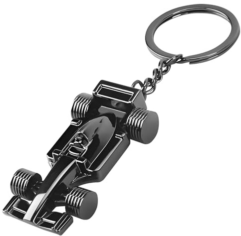 HIAHXC Porte-clés de voiture de course en métal argenté F1, cadeau de formule 1 pour garçon et homme, accessoires en métal pour Noël, Pâques, anniversaire, marchandise F1