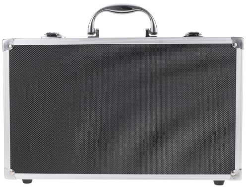 HAMPPLIES Maletín de Micrófono Inalámbrico Portátil de Aluminio para Micrófonos Caja Organizadora Resistente y Ligera para Almacenamiento y Transporte de Equipo de Audio Profesional