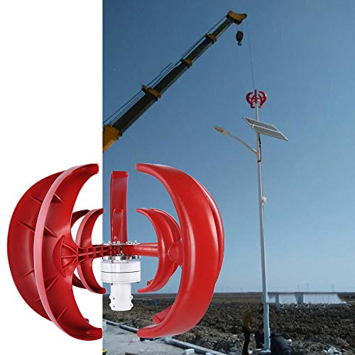 Fafeicy Generador de Energía Eólica de 400W, Molino de Viento Vertical, Imán Permanente, Mini Kit, Hoja de Fibra de Nailon PA66 (24V)