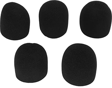 Microphone Windscreen 5 Pack | Top - Grade Sponge Cover Prevents Spit & Wind Noise | Unscented Mic Cover for Singing/Stage/Interviews