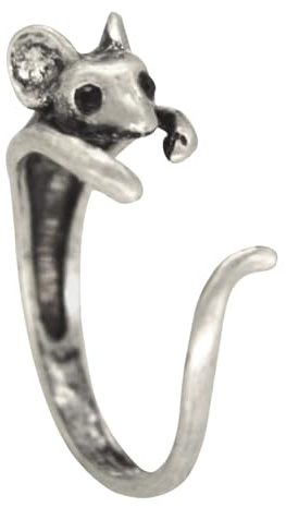 Niedlicher Mausring, verstellbarer Maus-Fingerring, niedlicher Umschlag, offener Metallschmuck für Frauen, Metallringe für Mutter und