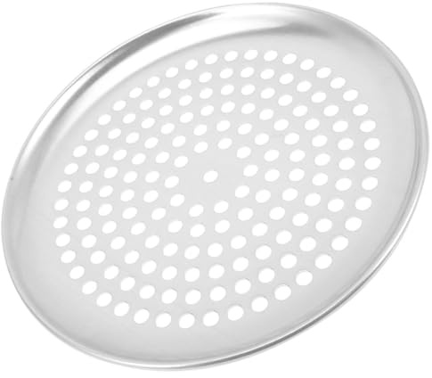 TOGEVAL Bandeja para Pizza Redonda de Aleación de Aluminio 9 Pulgadas con Orificios para Horno, Molde para Pizza Casera Crujiente y Accesorios para Hornear Domésticos