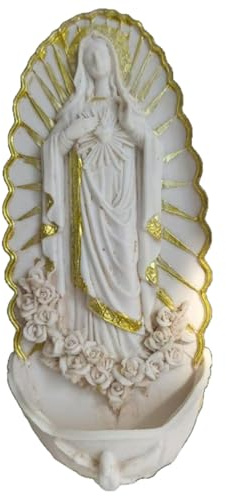 Acquasantiera decorativa in resina da appendere alla parete – Porta acqua santa per ingresso casa chiesa religiosa, 3x7