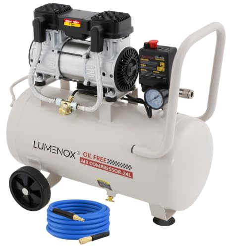 24L Air Compressor, 190L/Min@7Bar Portable Air Compressor with 10M air Hose, Oil Free 1100W/1.5HP | Low Noise with 60dB | Compact & Portable for Tyre Inflation, Paint Spraying, Nail Guns & Air Tools