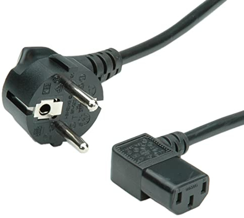 VALUE Cable de Red, Toma IEC acodada, Negro, 1,8 m