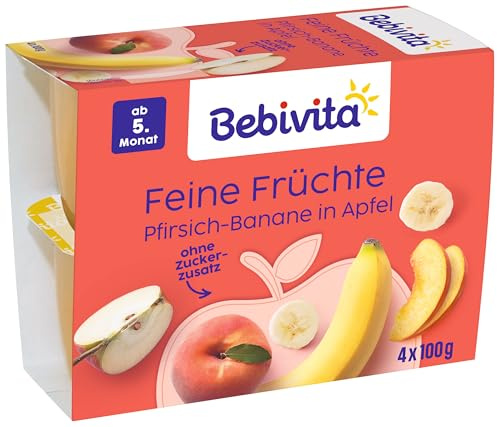 Bebivita Pfirsich-Banane in Apfel, 6er Pack ( 6 x 4 x 100 g )