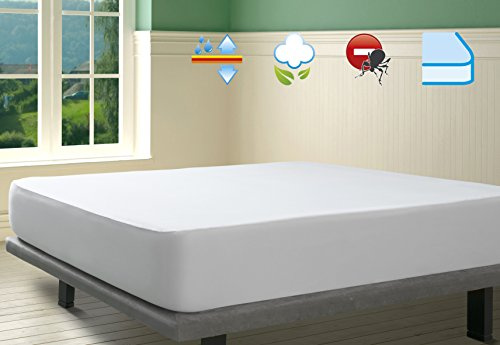 Savel - Proteggi-materasso | Cotone | Pile in Flanella | Impermeabile | 90x190cm Bianco