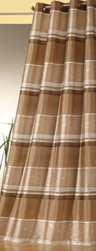 heimtexland Gardine Blickdicht Vorhang Ösenschal aus edel glänzendem Jacquard-Gewebe in Caramel beige HxB 245x140 cm hochwertige Qualität mit schönem Fall …auspacken, aufhängen, fertig! Typ195