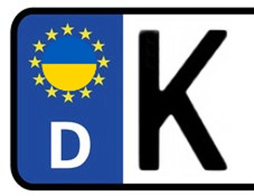 Werbetechnik Sotirios Papoutsis 2X Kennzeichen Aufkleber Ukraine Nummernschild Sticker (ca.2 cm)