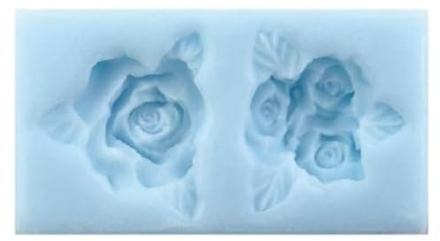 COXIMUS Silikonform Rosenblüten mit Blatt | hochwertige Silikonform für Fondant und Flowerpaste | schnell & einfach zum Reindrücken | Made in Germany