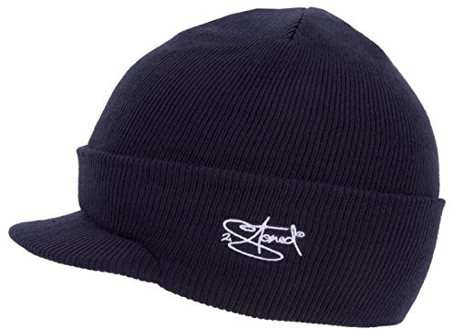 2Stoned Mütze mit Schirm Visor Beanie Cap Deluxe in 10 Farben und 2 Größen für Damen, Herren und Kinder
