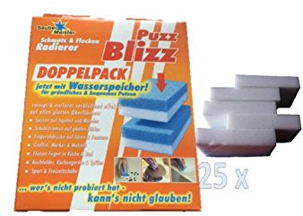 25 Stück Wunderschwamm, Schmutzradierer, Putzschwamm, Radierschwamm + + Doppelpack jetzt mit blauem Schwamm