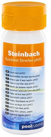 Steinbach 079020 Quicktest Streifen für pH-Wert und freies Chlor, 50 Stück