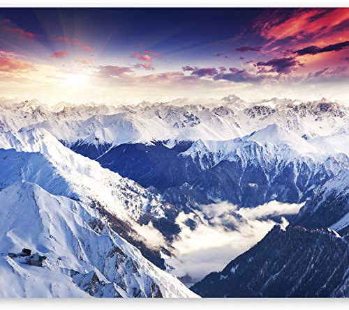 Fotomurales B&D XXL - 350x256 cm XXL Papel pintado tejido no tejido Decoración de Pared decorativos Murales moderna de Diseno Fotográfico Alpes Montanas Paisaje Naturaleza c-B-0072-a-a
