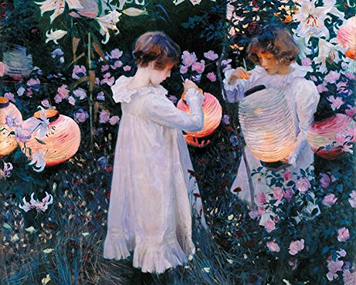 1art1 John Singer Sargent Póster Impresión En Lienzo Clavel, Lirio, Lirio, Rosa, 1885-86 Cuadro En Bastidor De Camilla De Madera | Mural XXL | Imagen 50x40 cm