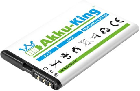 Akku-King Akku kompatibel mit Nokia BL-4J - Li-Ion 1300mAh - für C6-00, Touch 3G, Lumia 620, Bea-Fon S40