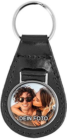 PhotoFancy® - Schlüsselanhänger mit Foto bedrucken lassen - Chrom-Anhänger mit eigenem Bild personalisieren - Modell auswählen