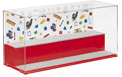 Room Copenhagen Lego Play and Display Case, 2-Tier Toy Storage Container Lego, Iconic Red