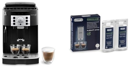 De'Longhi Magnifica S Ecam 22.110.B - Cafetera superautomática, 15 bares de presión, 13 programas ajustables, auto-limpieza + De'Longhi Ecodecalk - Mini descalcificador universal