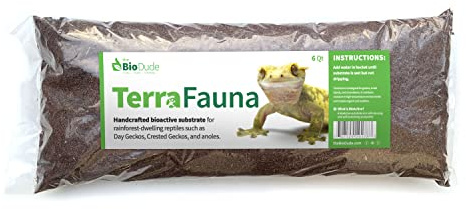 The Bio Dude Terra Fauna Bioactive Reptile Substrate 6 quarts for Terrarium and Vivarium Habitat. Great for Crested Geckos, Gargoyle Geckos, Day Geckos, Whites Tree Frogs and Indoor Gardening