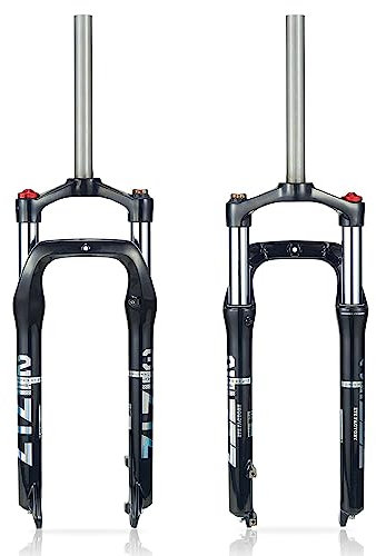 ZTZ 26 x 4.0 inch Fat Tyre MTB Suspension Fork - 100 mm Travel, 135 mm Spacing Hub, 9 mm QR, Manual Lockout Oil Spring Mountain Bike Front Fork, Ideal for Snow Beach XC Mountain Bikes