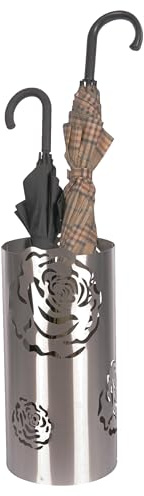 Regenschirmständer Design Rose, 49 x Ø 22,5 cm, Edelstahl mattiert, Marke: Szagato, Made in Germany (Schirmständer, Schirmhalter, Regenschirmhalter gebürstet)
