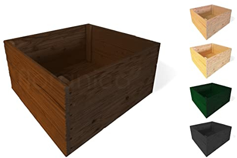 Floranica Vaso di Fiori fioriera con grigliato Vaso di Legno Larice per Erbe Fiori Interno ed Esterno fori di drenaggio Portafiori Piante Succulente Rettangolare 50cm x 53cm x 28cm Marrone