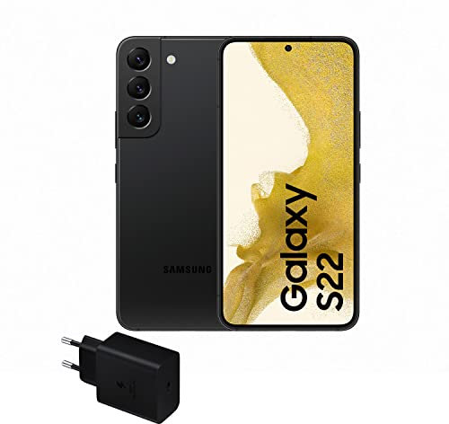 Samsung Galaxy S22 5G (256 GB) + Cargador – Teléfono Móvil Libre, Smartphone Android, Color Negro (Versión Española)