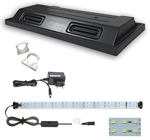 ZooPaul Aquarium Terrarium Abdeckung 80x35cm 1x LED Tube doppelt Lampe Beleuchtung Deckel