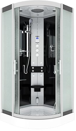 AcquaVapore Dampfdusche Duschtempel Sauna Dusche Duschkabine D46-13M3-EC 90x90 cm mit 2K Scheiben Versiegelung