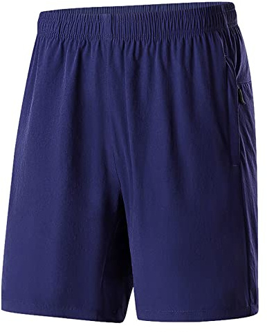 Jamron Sportshorts i plusstorlek för män, gym, träning, löparshorts, lätta vardagsshorts med blixtlåsfickor (XS–10XL), BLÅ, 4XL