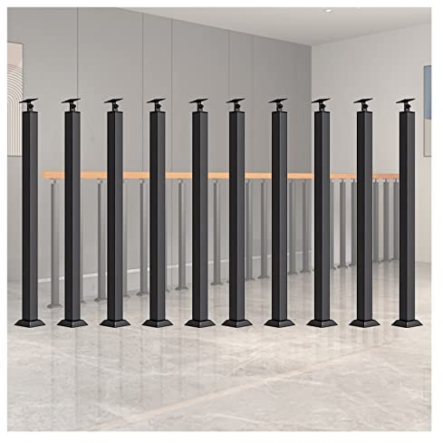 Geländer Außen/ Innen Treppengeländer Schwarze schmiedeeiserne Geländerpfosten, Geländer für Terrassentreppen, Innen- und Außengeländersystem, 1/2/5/10/20/25 Packung Balusterspindeln mit Schrauben und