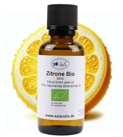 Sala Zitronenöl Aroma ätherisches Öl naturrein BIO - zum Verzehr - 100% naturrein (50 ml)